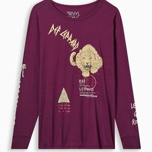 Torrid - Def Leppard Classic Fit Cotton Crew Neck Long Sleeve Top in Purple‌